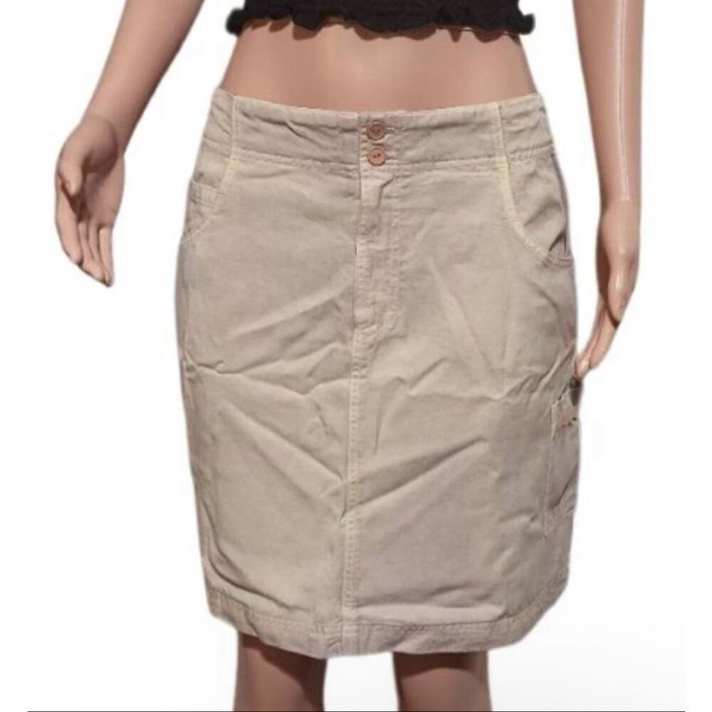 Pulp Women cargo Tan high waist Tencel casual midi skirt size M